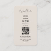 Elegant Florist Floral Designer Beige Visitenkarte (Rückseite)