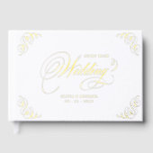 Elegant flourish calligraphy wedding guest book gästebuch (Vorderseite)