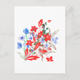 Elegant Flower and Leaves Artwork | Minimal  Postkarte