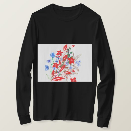 Elegant Flower and Leaves Artwork | Minimal  T-Shirt (Design vorne)