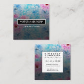 Elegant Flower Design Minimalist Editable Square B Quadratische Visitenkarte (Vorne/Hinten)