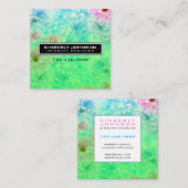 Elegant Flower Design Minimalist Editable Square B Quadratische Visitenkarte (Vorne/Hinten)