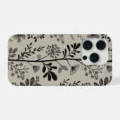 Elegant Flower Garden Reverie XL black beige iPhone Hülle (Rückseite (Horizontal))