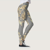Elegant Flower Gray Yoga Pants Leggings (Rechts)