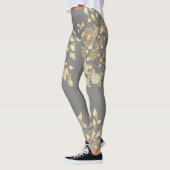 Elegant Flower Gray Yoga Pants Leggings (Links)