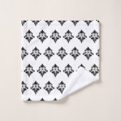 Elegant Flower Pattern in Black and White Badhandtuch Set (Waschlappen)
