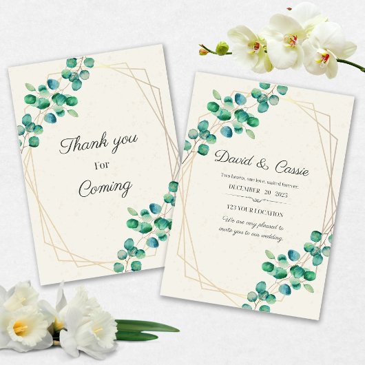 Elegant Flower Wedding Invitation Einladung