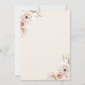 Elegant Flowers Boho Bridal Shower Einladung (Rückseite)