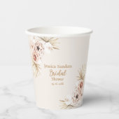 Elegant Flowers Boho Bridal Shower Pappbecher (Vorderseite)