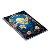 Elegant Flowers in Moonlight Art Nouveau Notizblock (Rechte Seite)