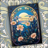 Elegant Flowers in Moonlight Art Nouveau Notizblock