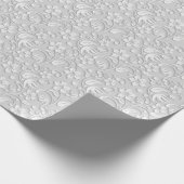 Elegant flowers light grey wrapping paper roll geschenkpapier (Ecke)
