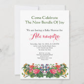 Elegant Flowers Neutral Baby Shower invitation (Vorderseite)