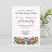 Elegant Flowers Neutral Baby Shower invitation (Stehend Vorderseite)