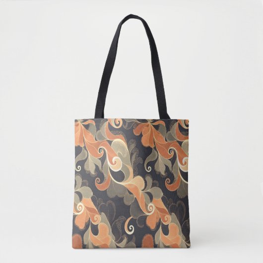 Elegant Flowing Florals in Warm Gold & Peach Tasche (Vorderseite)