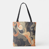Elegant Flowing Florals in Warm Gold & Peach Tasche (Rückseite)