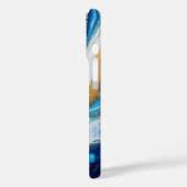 Elegant Fluid Art iPhone 16 Fall - Abstrakt Blue Case-Mate iPhone Hülle (Rückseite / Links)