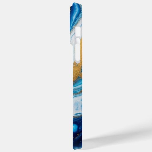 Elegant Fluid Art iPhone 16 Fall - Abstrakt Blue Case-Mate iPhone Hülle (Rückseite / Links)