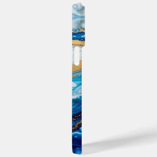 Elegant Fluid Art iPhone 16 Fall - Abstrakt Blue Case-Mate iPhone Hülle (Rückseite / Rechts)