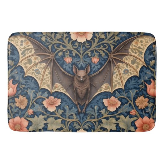 Elegant Flying Bat William Morris Inspiriert Badematte (Vorderseite)