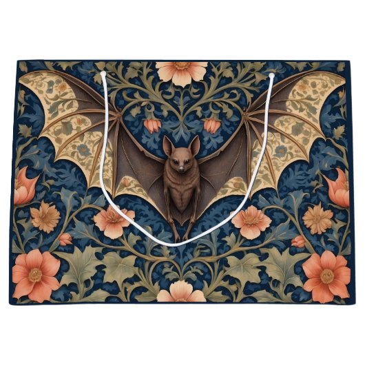 Elegant Flying Bat William Morris Inspiriert Große Geschenktüte (Vorderseite)