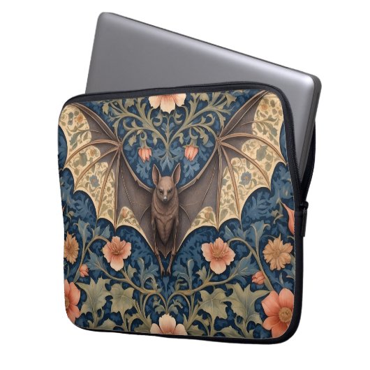 Elegant Flying Bat William Morris Inspiriert Laptopschutzhülle (Vorderseite Links)