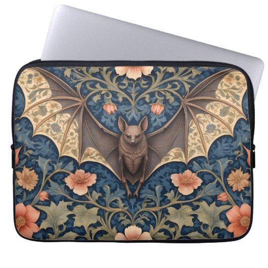 Elegant Flying Bat William Morris Inspiriert Laptopschutzhülle (Vorderseite)