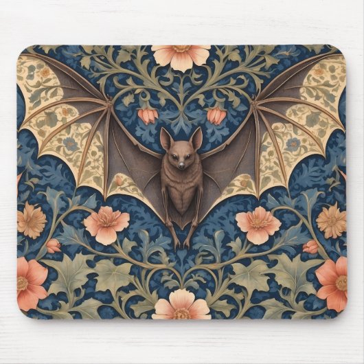 Elegant Flying Bat William Morris Inspiriert Mousepad (Vorne)