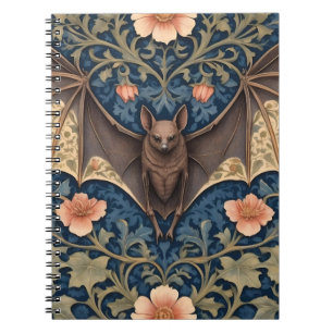 Elegant Flying Bat William Morris Inspiriert Notizblock