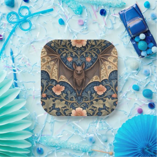Elegant Flying Bat William Morris Inspiriert Pappteller (Party)