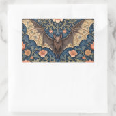 Elegant Flying Bat William Morris Inspiriert Rechteckiger Aufkleber (Tasche)