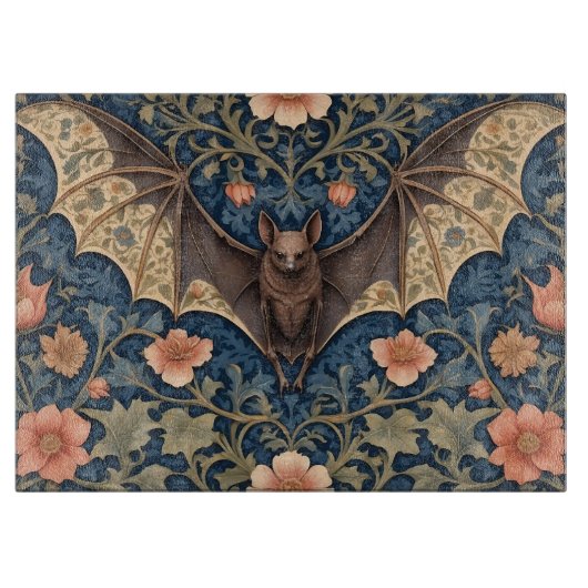 Elegant Flying Bat William Morris Inspiriert Schneidebrett (Vorderseite)