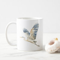 Elegant Flying Blue Herons White