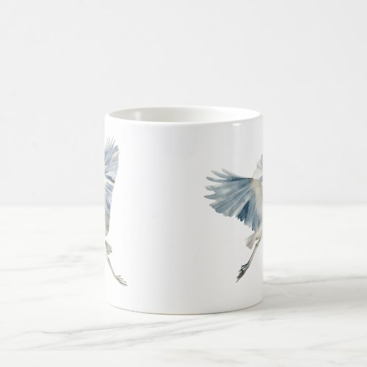 Elegant Flying Blue Herons White Kaffeetasse (Mittel)