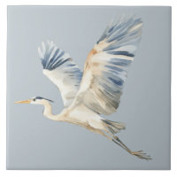 Elegant Flying Heron Dusty Blue