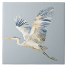 Elegant Flying Heron Dusty Blue
