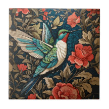 Elegant Flying Hummingbird William Morris Inspirie