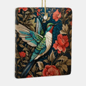 Elegant Flying Hummingbird William Morris Inspirie Keramikornament (Rechts)