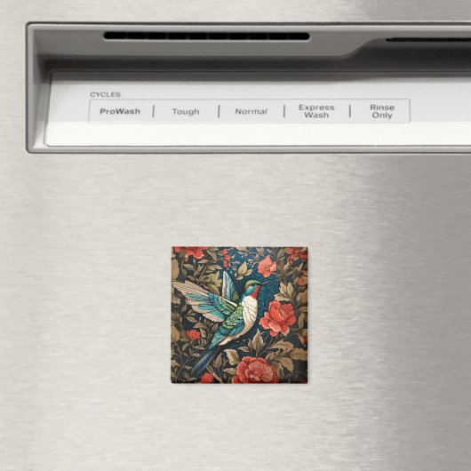 Elegant Flying Hummingbird William Morris Inspirie Magnet (In Situ (Geschirrspüler))