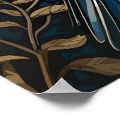 Elegant Flying Hummingbird William Morris Inspirie Poster (Ecke)