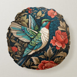 Elegant Flying Hummingbird William Morris Inspirie Rundes Kissen