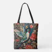 Elegant Flying Hummingbird William Morris Inspirie Tasche (Rückseite)
