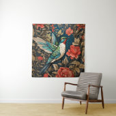 Elegant Flying Hummingbird William Morris Inspirie Wandteppich (Beispiel)
