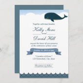 Elegant Flying Whale Wedding Einladungen (Vorne/Hinten)