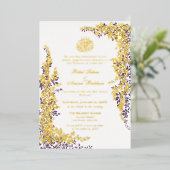 Elegant Foil and Plum Leaf  Islamic Wedding  Folieneinladung (Stehend vorne)