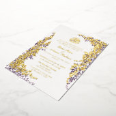 Elegant Foil and Plum Leaf  Islamic Wedding  Folieneinladung (Gedreht)