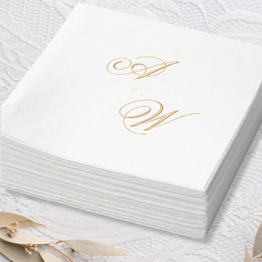 Elegant Foil Initial Wedding Napkin Servietten Mit Folie