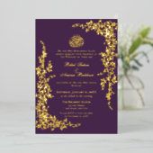 Elegant Foil Leaf Islamic Wedding Foil Invitation Folieneinladung (Stehend vorne)