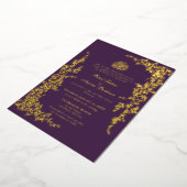 Elegant Foil Leaf Islamic Wedding Foil Invitation Folieneinladung (Gedreht)