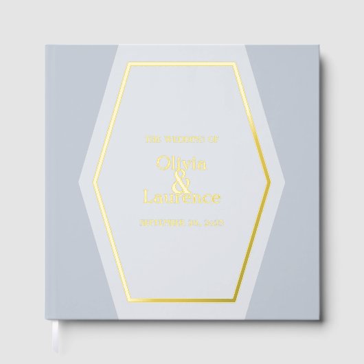 Elegant Foil Wedding Guest Book Gästebuch (Vorderseite)